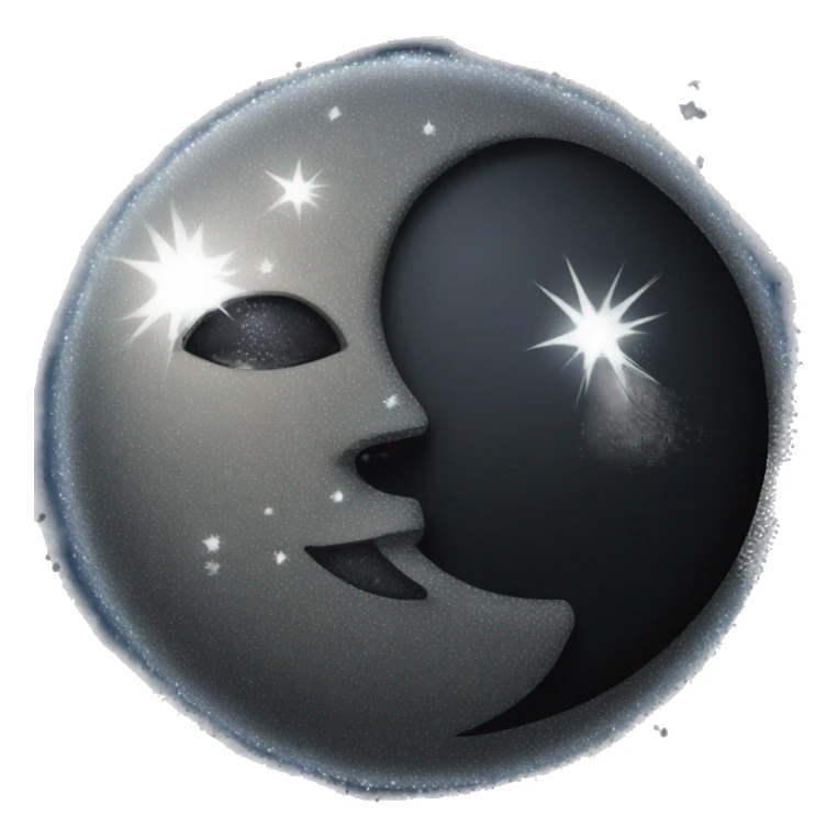 Black moon with sparkles sticker