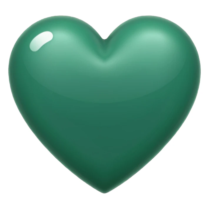 Dark green heart sticker