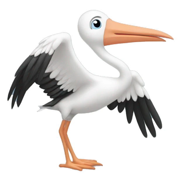 stork carrying bab sticker