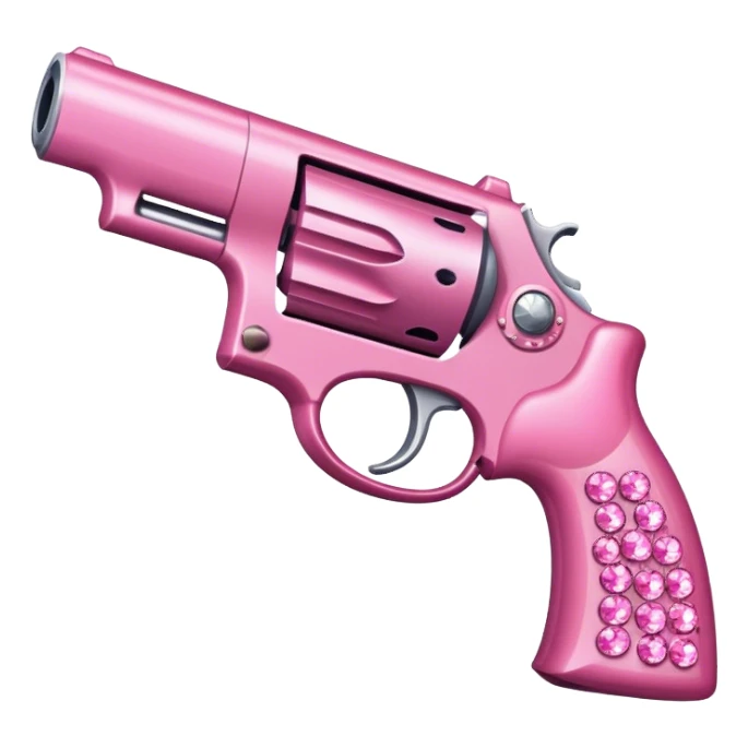 pink bedazzled gun pointed at the viewer sticker