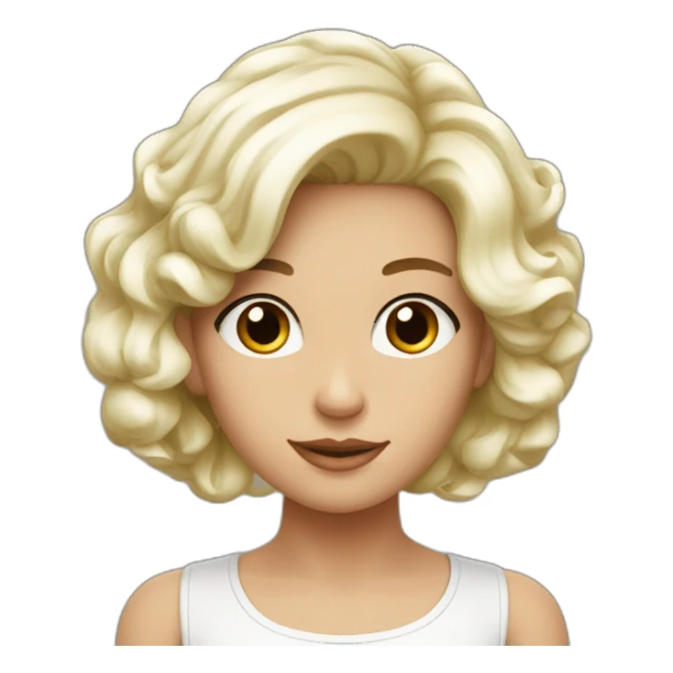 Peau blanche cheveux marron long sticker