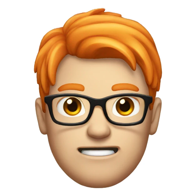 Angry nerd with orange hair sticker