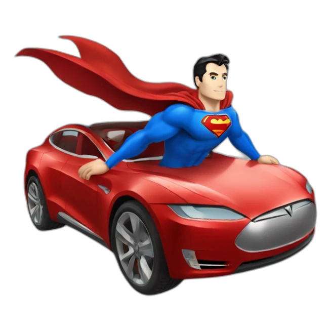 superman-riding-tesla sticker