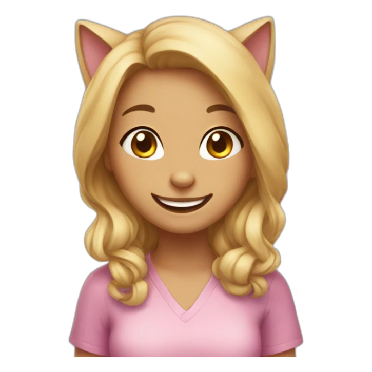 happy cat girl sticker
