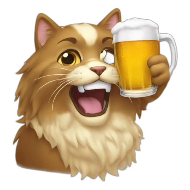Chat qui boit une bière sticker
