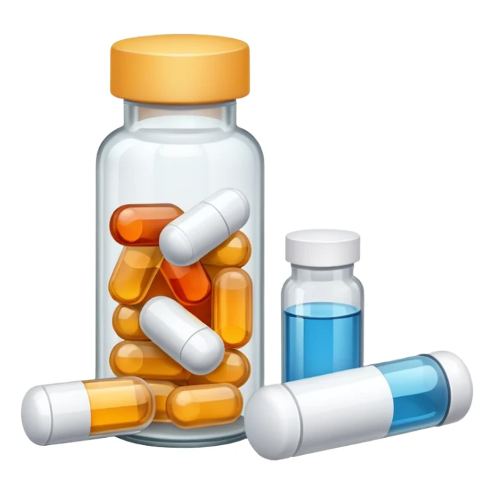 medicine pills and bottle sticker