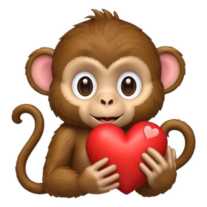 un mono con un corazon sticker
