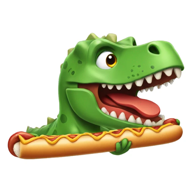 Dinosaur with a hotdog  sticker