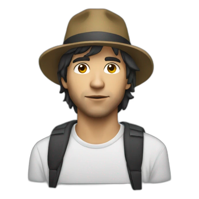 Orelsan with hat sticker