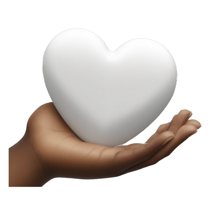 White heart in hand sticker