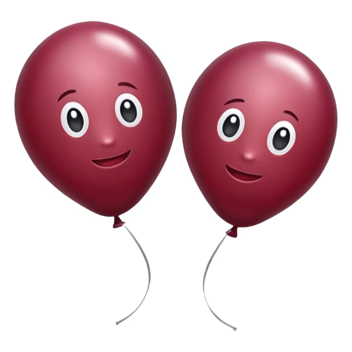 Two shiny burgundy baloons sticker