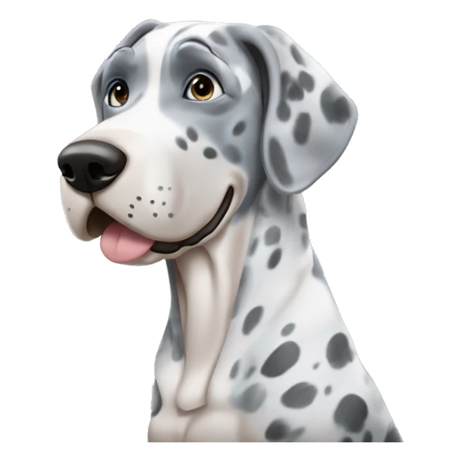 Blue Merle Great Dane getting a massage  sticker