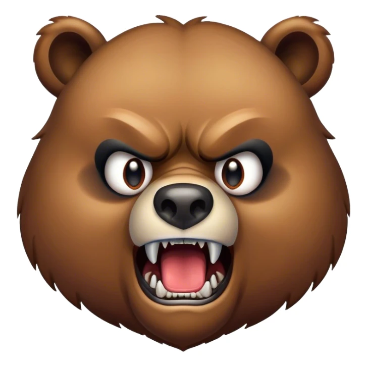 angry bear with black eyes and sharp teeth  sticker