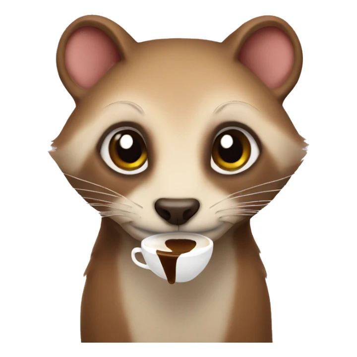 weasel drinking coffee sticker