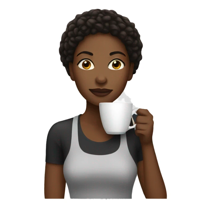 Black woman Drinking coffee  sticker