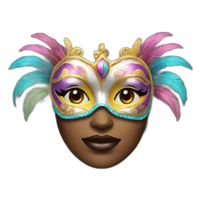 woman with carnival mask  sticker