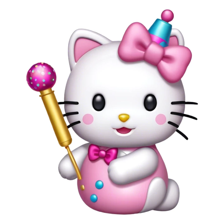 hello kitty with a party popper sticker