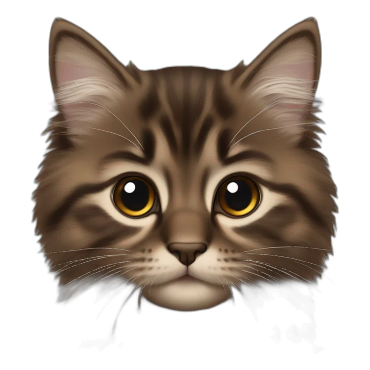 Dark Brown Siberian kitten face sticker