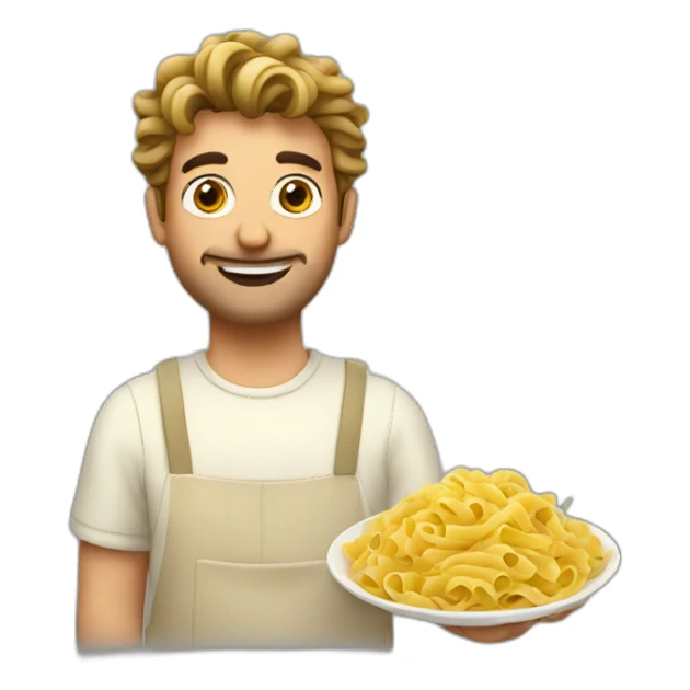 Italian guy with pasta sticker
