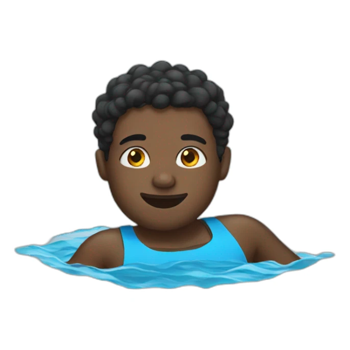 Black guy swimming sticker