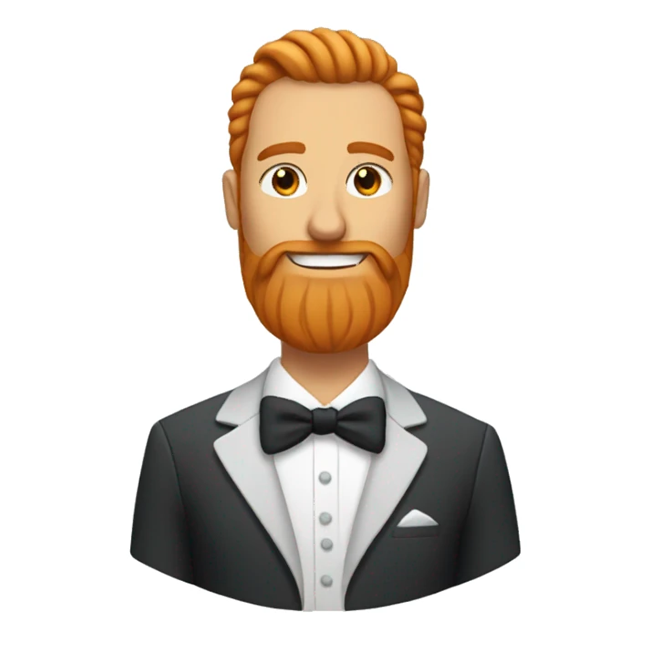 groom with ginger and grey long beard sticker