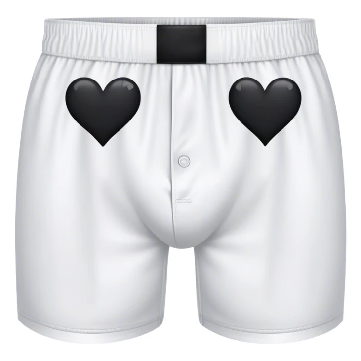 Black heart patterned white pair of boxers sticker