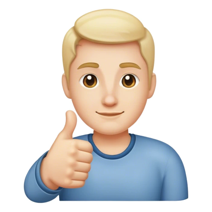 Thumbs up to the side sticker