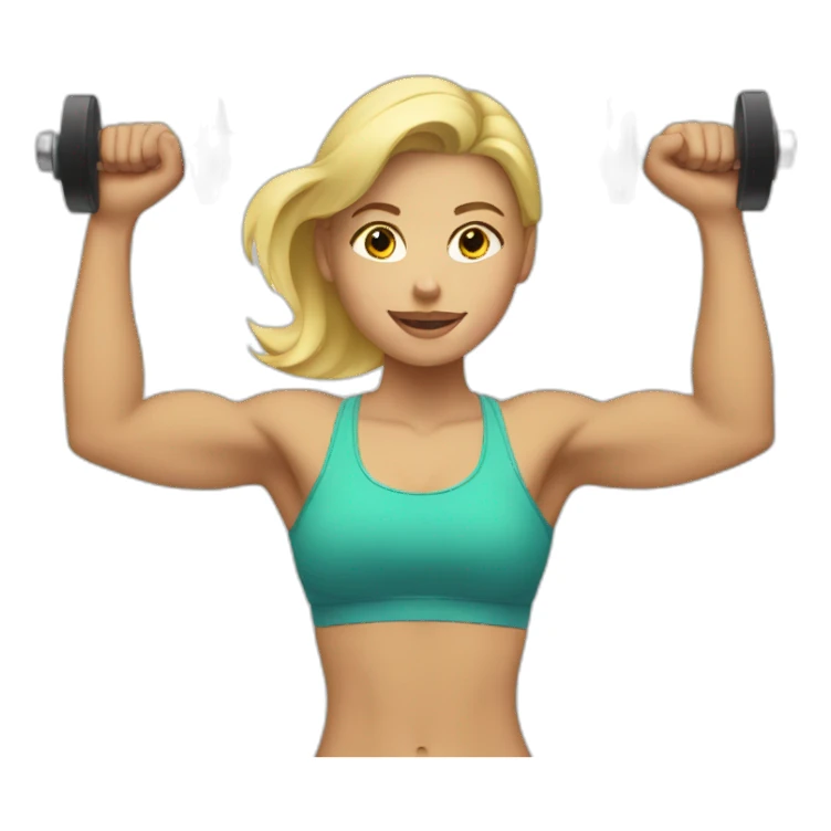 blonde girl lifting weights sticker
