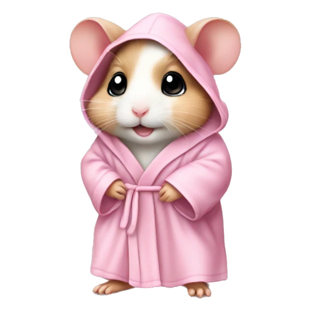 baby hamster in light pink robe full body sticker