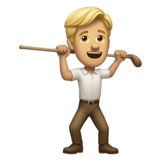 Man looking like he’s about to swing sticker