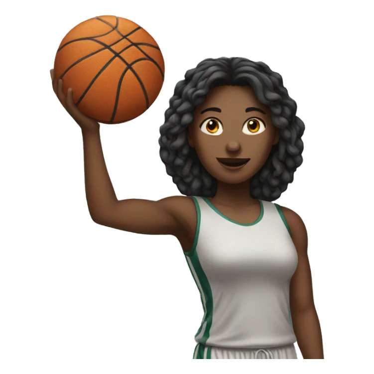 Woman holding basketball sticker