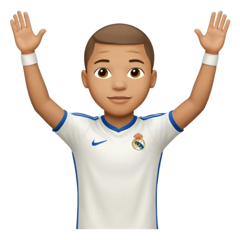 Mbappe hands crossed celebration for Real Madrid sticker