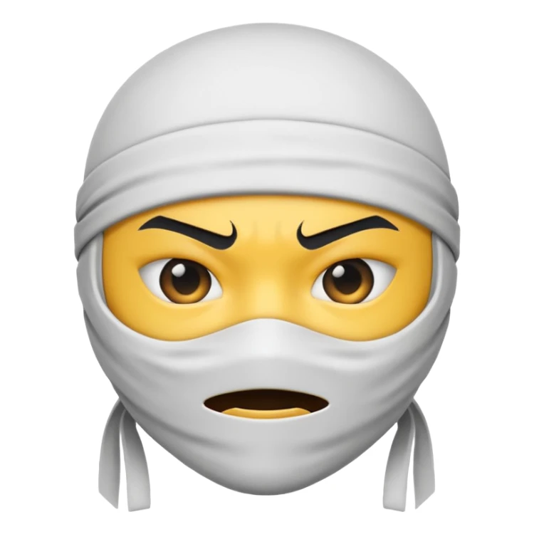 Emoji ninja blanco sticker