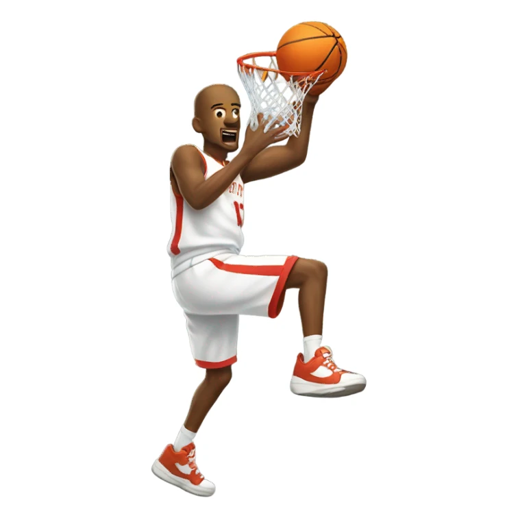 white person dunking a basketball sticker