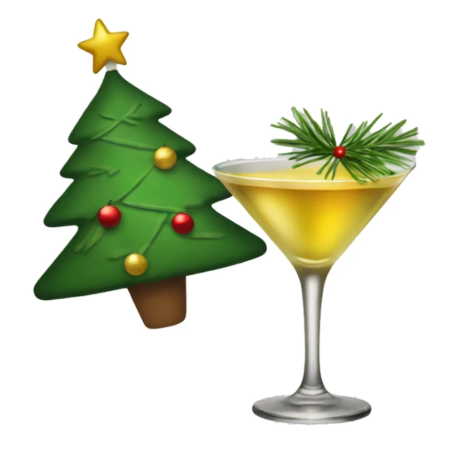 Martini and Christmas tree  sticker