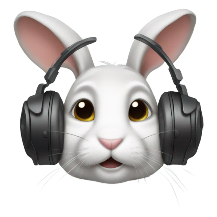 bunny with earphones sticker