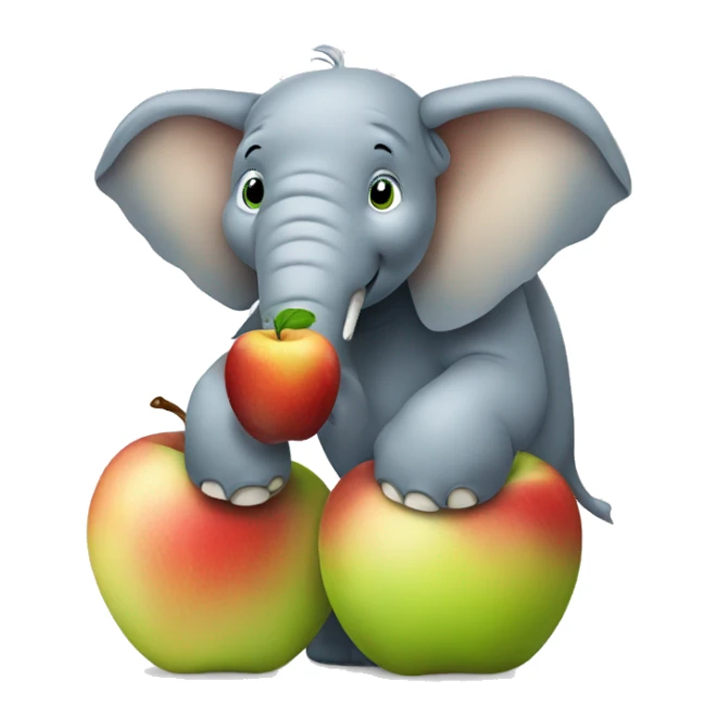Elephant Eating Apple sticker