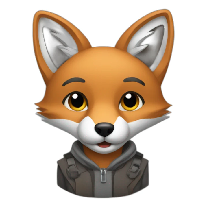 grey fox for slack sticker