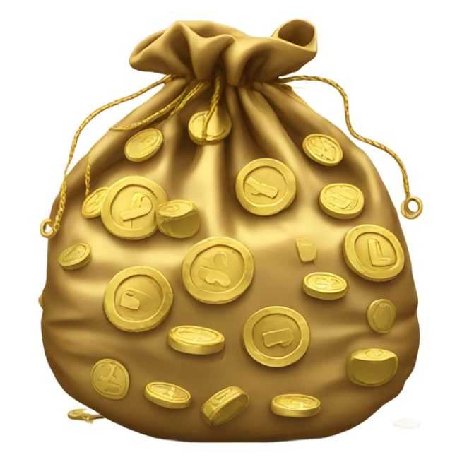 gold money bag sticker