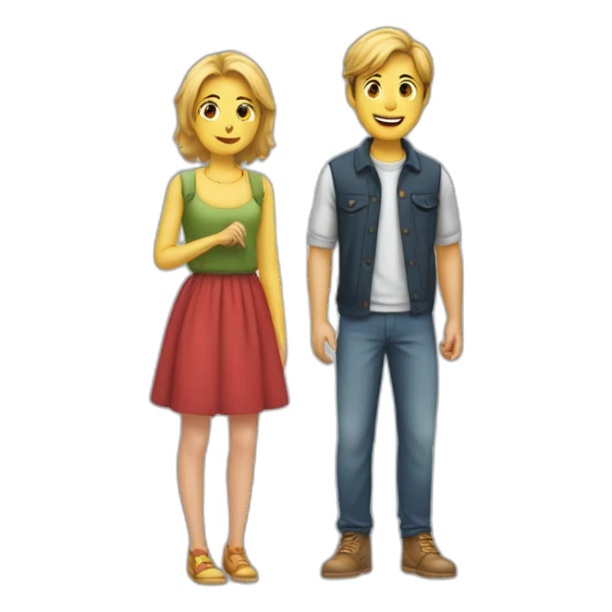 Garçon et filles couple sticker