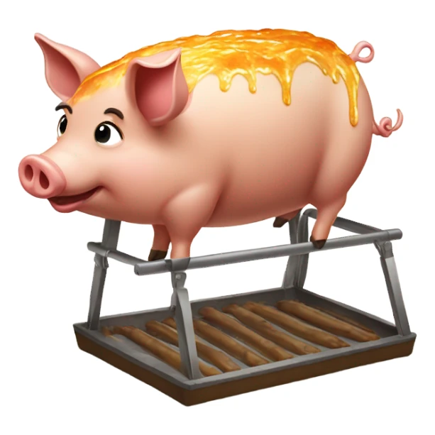 Pig getting roasted  sticker
