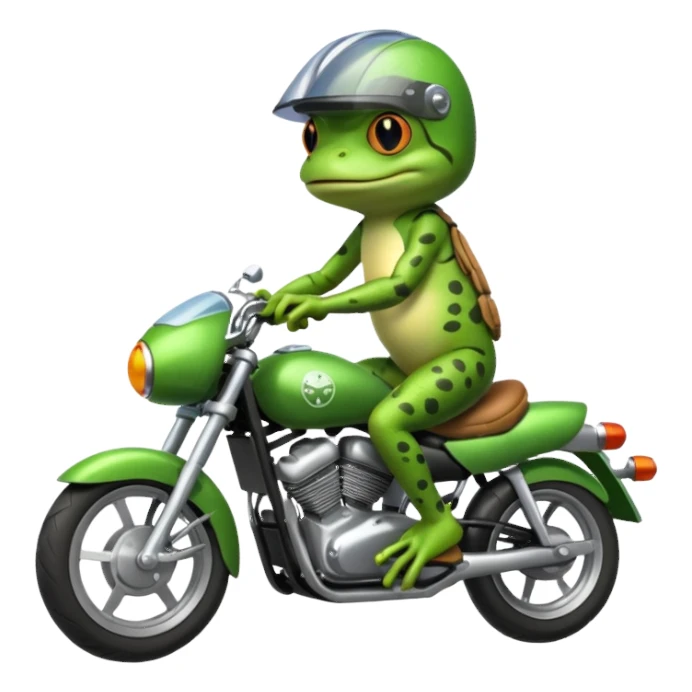 Frog on a motorcycle sticker