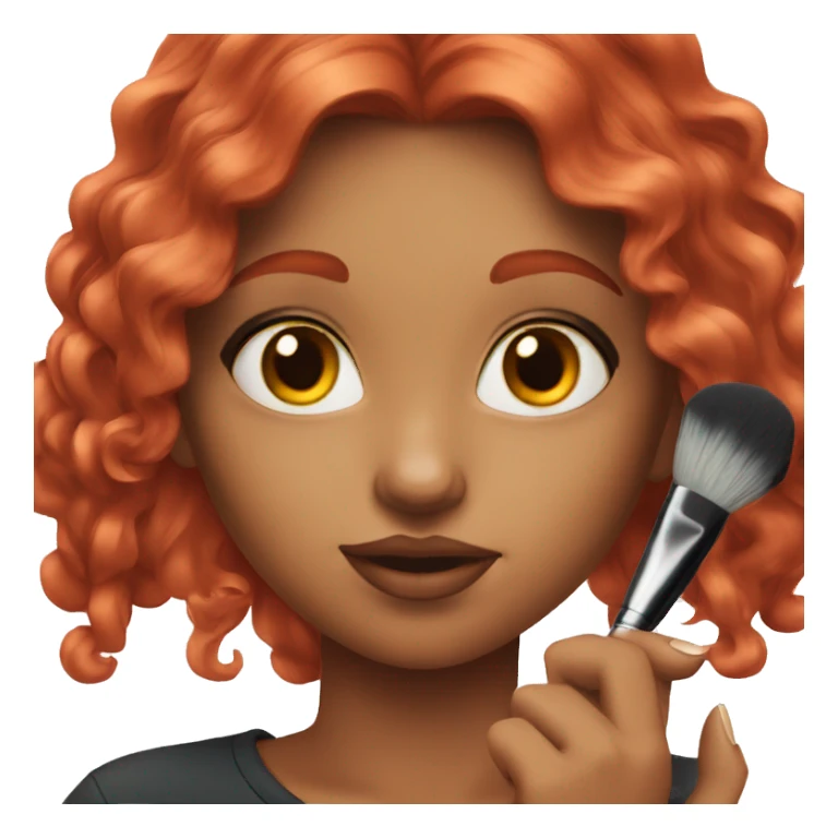 red hair girl doing make up sticker