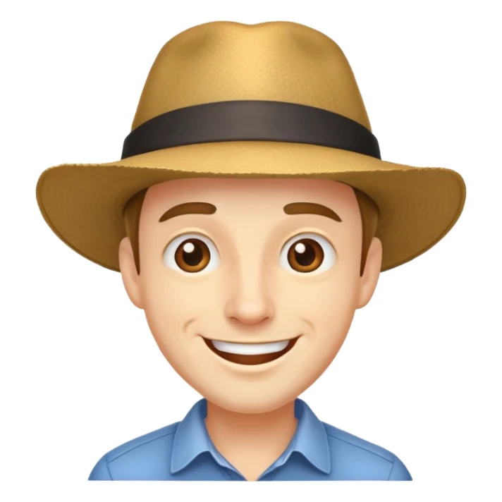 man with a hat, cheerful expression sticker