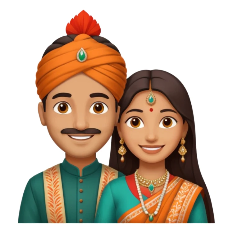 2 indian couple sticker