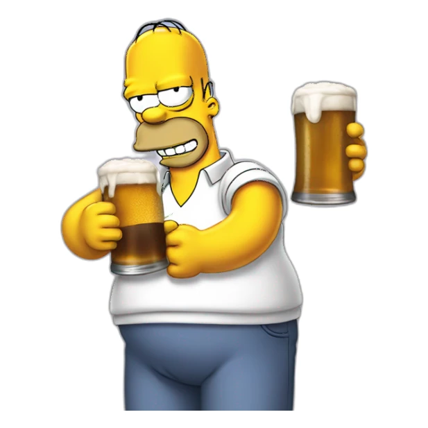 homer simpson drinking beer sticker
