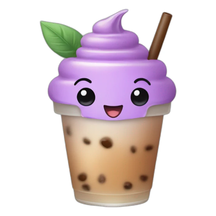 Anthropomorphic boba tea drinking boba tea sticker
