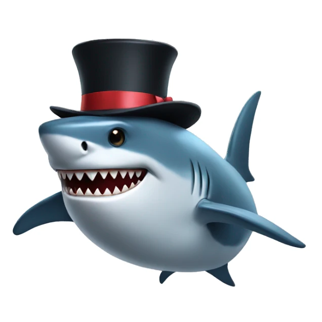 shark with tophat sticker