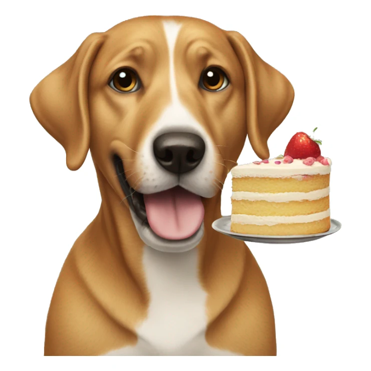 dog eating cake sticker