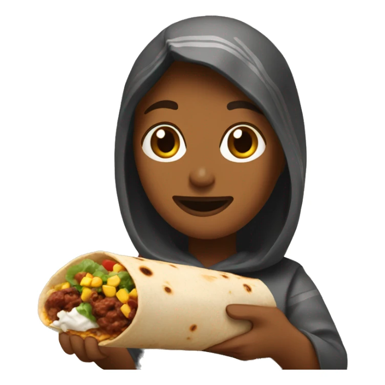 Chipotle burrito with person eating  sticker